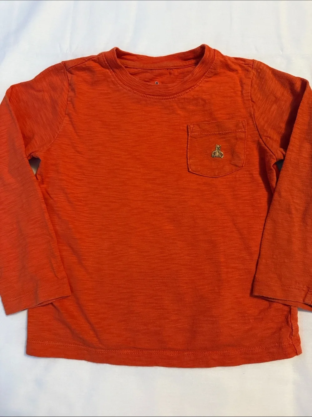 GAP Long-Sleeve Orange Crewneck Pocket Tee